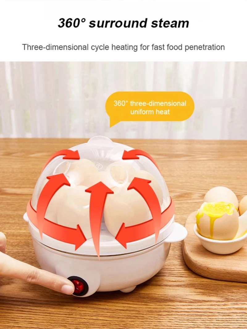 Household Multifunctional Anti Dry Burning Mini Egg Steamer Automatic Power-off Egg Cooker 【220V CN Plug】 4