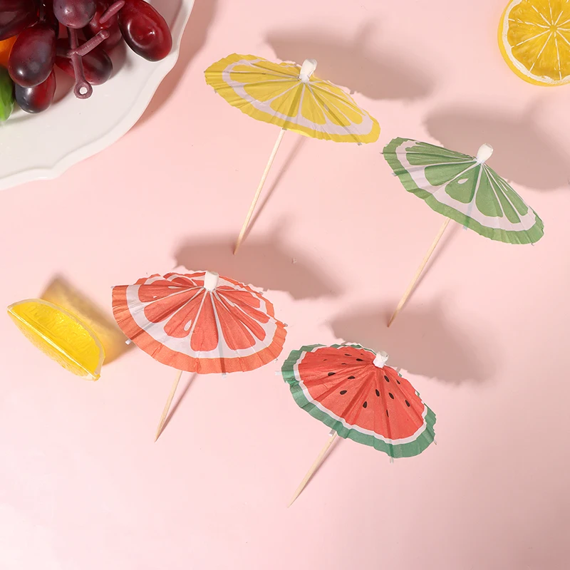 50 Stück verschiedene Ornament Papier Regenschirm Cocktail Sonnenschirme trinken Obst kuchen Topper dekorieren Geburtstags feier DIY Haushalts waren – Detail 16