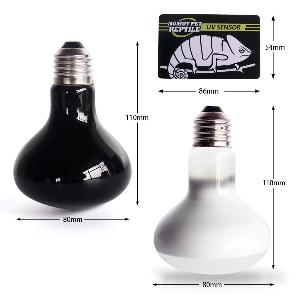 Reptile Heating Lamp Reptile Light Bulb Reptile Lamp Bulb 220-240V Reptile Night Sun Lamp UVA UVB 25/50/75/100W Self-Ballasted Vapor Basking Spot Pet Heat Bulb for Amphibian Warmer