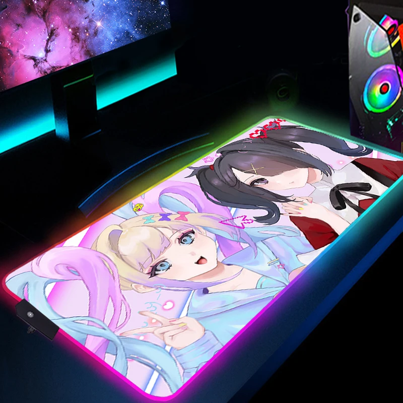 

NEEDY GIRL OVERDOSE Mousepad RGB Gamer Keyboard Pad Desk Mat Backlight Xxl Luminous LED With Wire Mouse Gaming Pc Accessories