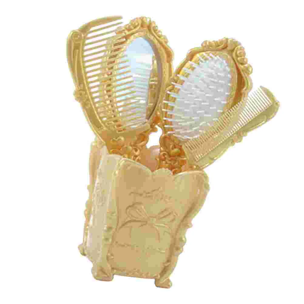 

Comb Set Scalp Massage Makeup Tool Mirror Tools Hairdressing Hairstyling Plastic Travel Miss Vanity