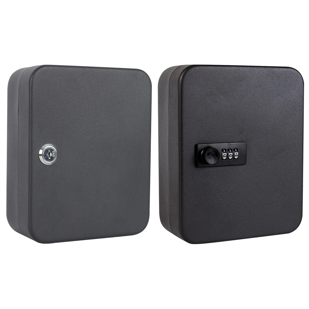 Key Cabinet Wall Mount with Key/Code Lock Combination Key Cabinet 20 Key Hooks Locking Key Organizer Key Holder Box Wall Mount 2