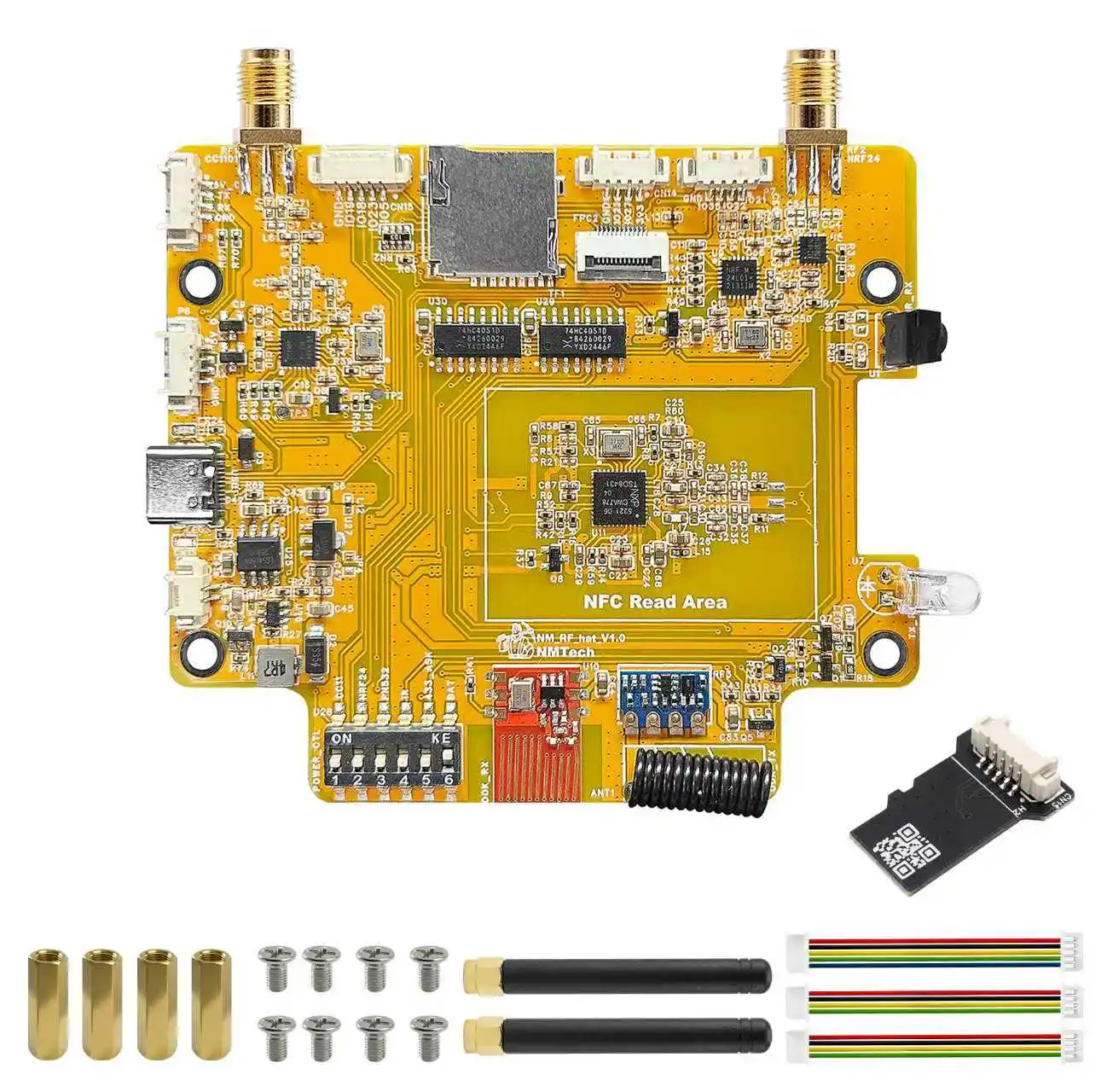 NM-RF-Hat 컴패니언 햇, ESP32-2432S028 브루스 CYD CC1101 nRF24 PN532 IR TX/RX 433M OOK 전원 관리 TF 슬롯용 멀티 밴드 RF