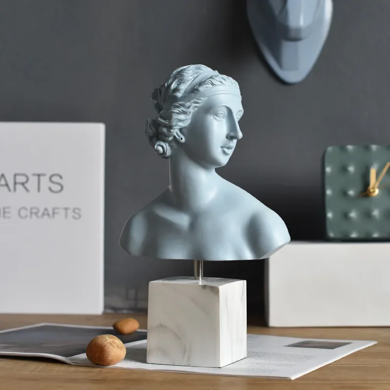 

[MGT] Europe originality Blue bust of Venus Resin modern Home decor Art Decoration decoration craft ornaments statues