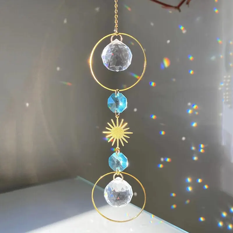 Crystal Hanging Decoration 1pc Artificial Crystal Wall Hanging Suitable For Weddings And Outdoors Sun Catcher Decorative Light And Shadow Wind Chime Pendant