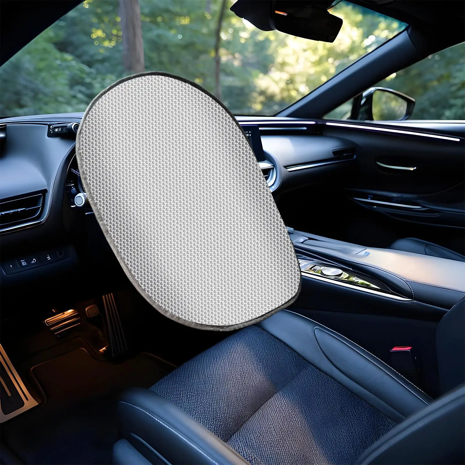 Universal Steering Wheel Sun Shade Cover for Vehicles – Interior Accessory for Parking, Driving & Travel