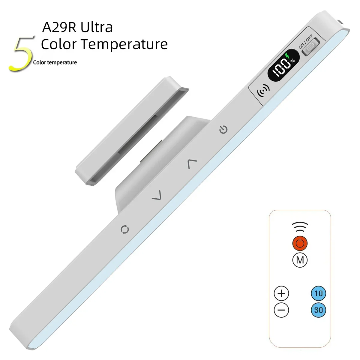 Touch Table Lamp Magnetic Desk Lamp Bulit-in 1200mAh Battery for Reading Cabinet Mirror Bedside Rechargeable Night Lights