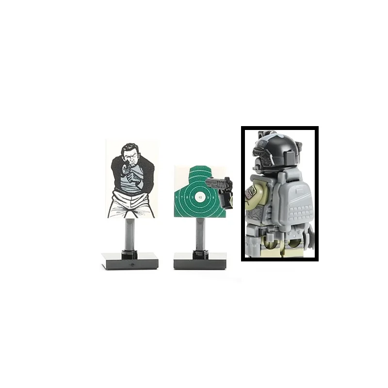 Tactical Military Chest Ring Target Halfbody Target Armi City Police Parts Playmobil Figures Building Block Brick Mini Toys