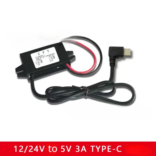 Mini 12V 24V to 5V 3A 15W Buck Converter USB C micro Charger Car DC DC Step  Down Voltage Regulator Waterproof for Mobile Phone - AliExpress