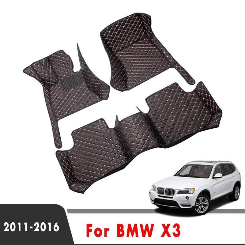 

Car Floor Mats Interior Accessories Leather Carpets Auto Custom Protector Covers Rugs For BMW X3 2016 2015 2014 2013 2012 2011