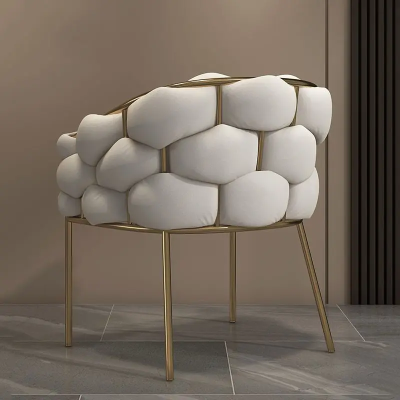 European Dining Chairs Modern Nordic White Desk Chair Linen Vintage Chaises Salle Manger Light Luxury Style Furniture dining chair
