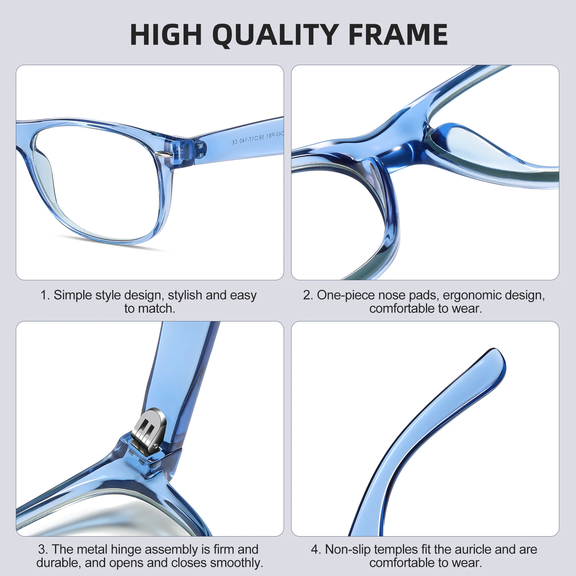 CRIXALIS Classic Oval Blue Light Glasses Women TR90