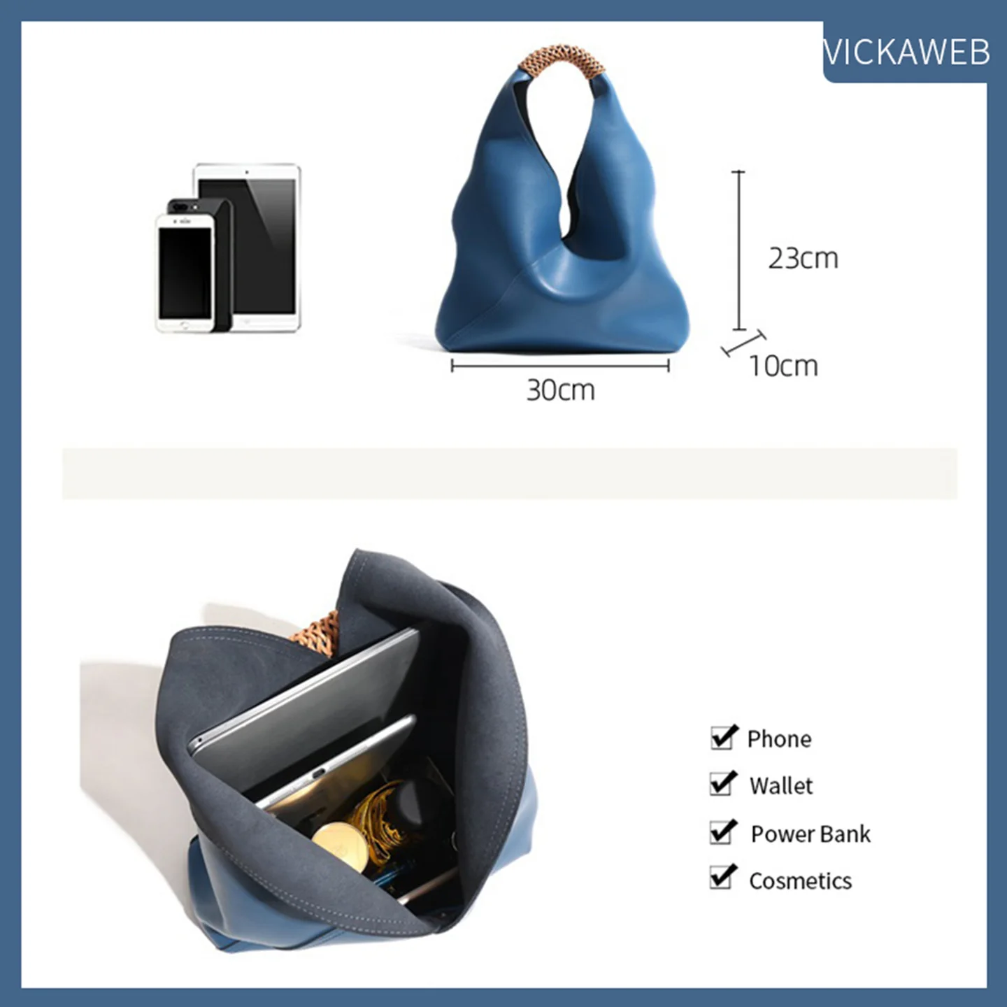 Borse a Spalla da Donna in Vera Pelle 100%, Borsa a Secchiello Femminile alla Moda, Shopper di Design, Borse a Mano di Marca Trendy - immagine 2