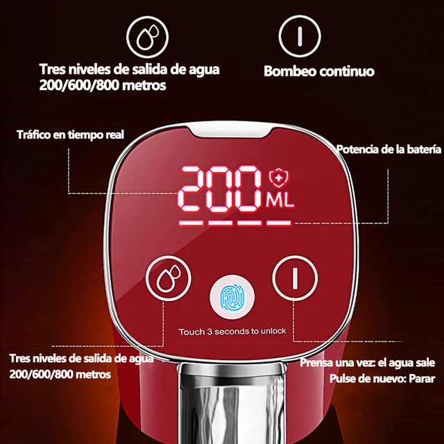 Foldable Electric Carafe Water Dispenser with Smart Led and 3 Modes, Portable USB Rechargeable, Compatible with Bottles from 4.5L to 18.9L 5
