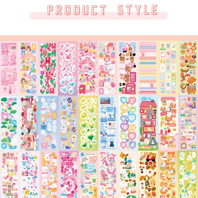 Sheet Stickers for Kids Pretty Aesthetic Cute Set Pack Handmade DIY Children 18 S033b9fd7124544b8b9e4321d31e9e4caA