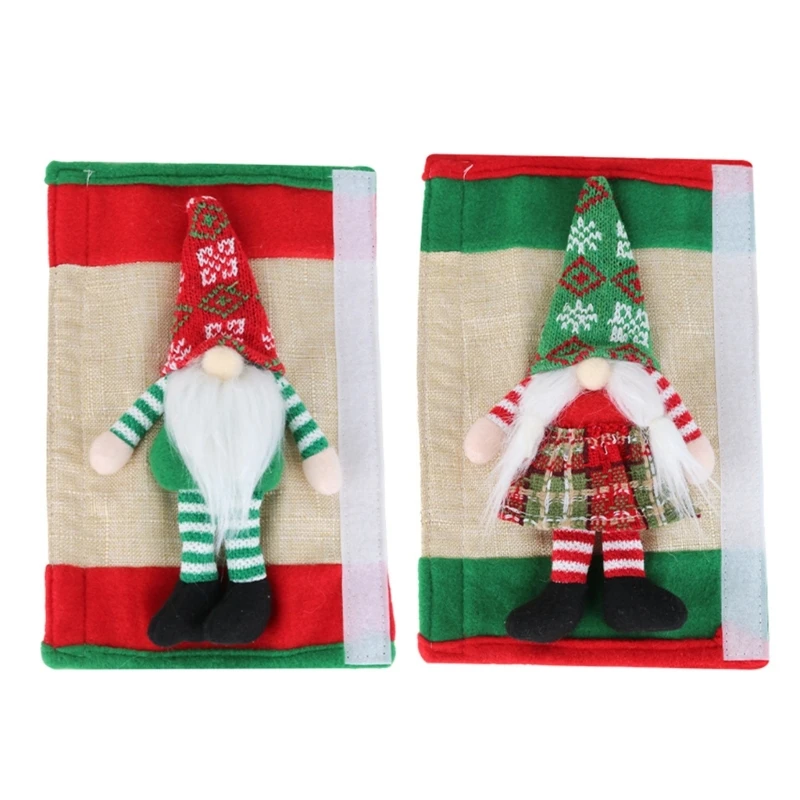Santa Themed Refrigerator Door Handle Protectors 2 Pieces Adds Festival Decoration to Kitchen Supplies Appliances