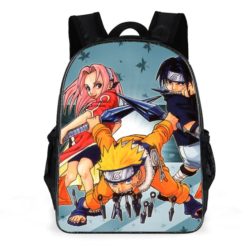 

2023 New Naruto Naruto Sasuke School Bag Primary and Secondary School Students Cartoon Anime Lightweight Zipper Backpack