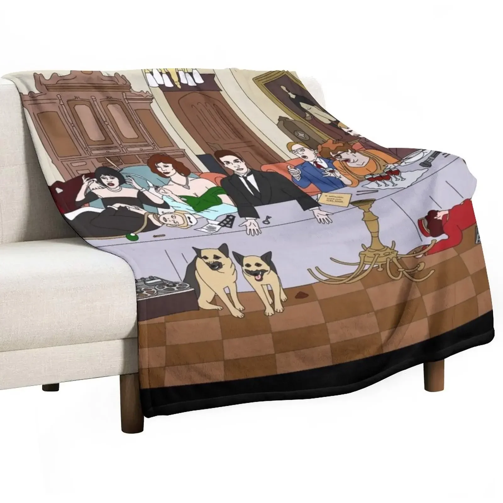 

The Last Supper at Boddy Mansion Throw Blanket Thins Flannel Fabric Blankets