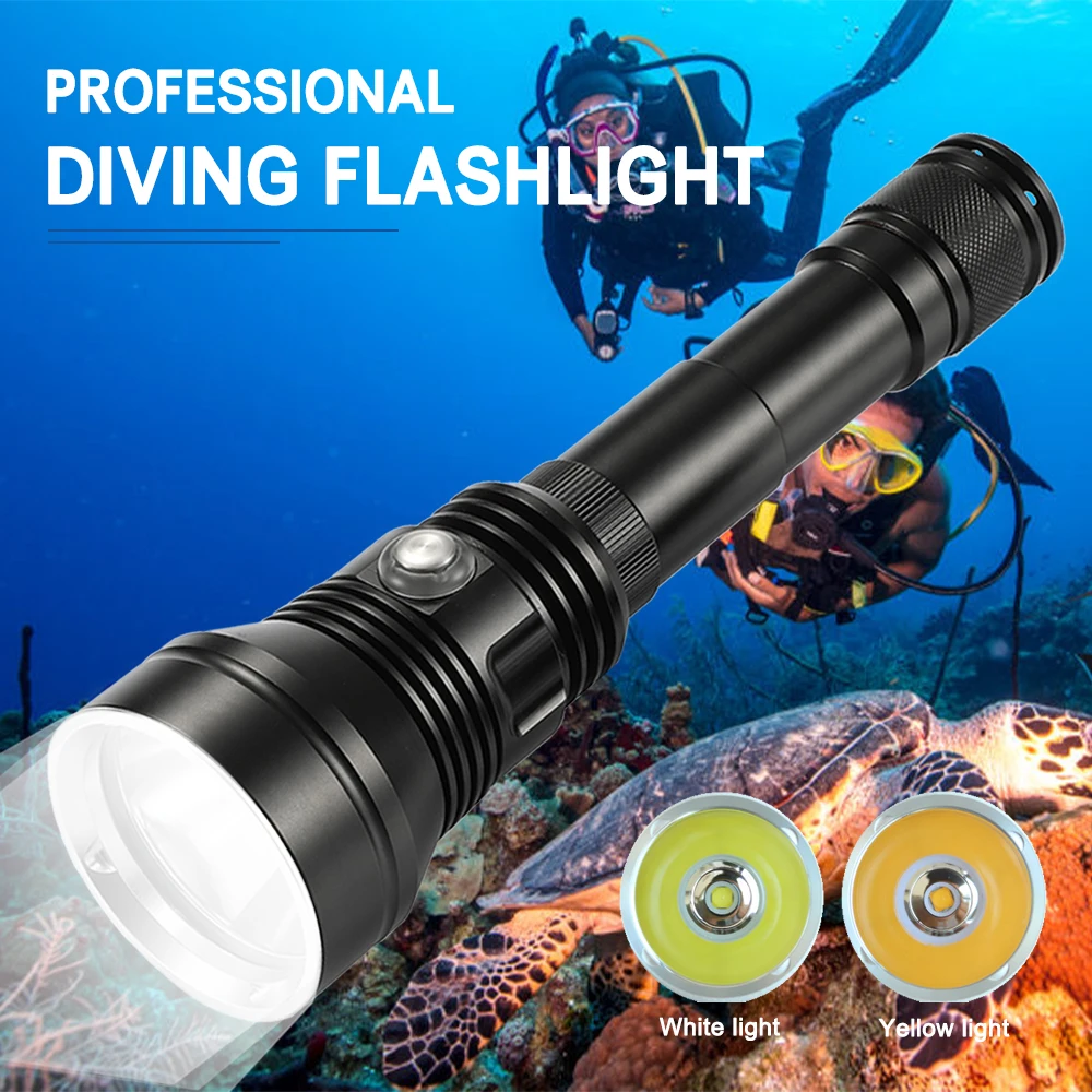 Description Picture 2 of itemAsafee 80M Underwater P70 8000LM Diving Flashlight 300M Range Torch White Light Lamp Waterproof Heat Scuba Lantern