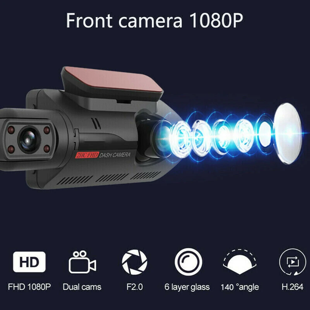 Car dash cam Dual Lens Dash Cam Car DVR Front and Inside Camera Video Driving Recorder Parking Monitor Night Vision G-Sensor 1080P