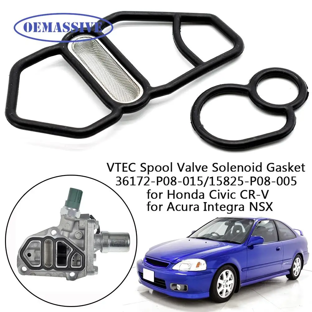 OEMASSIVE DOHC VTEC Spool Valve Solenoid Gasket Upper & Lower FOR HONDA  Prelude Civic Si Accord Acura Integra Type R NSX D16Z6