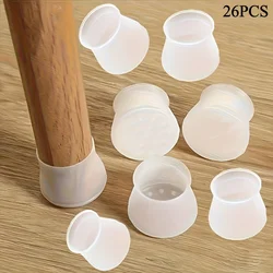 26 - Piece Non - Slip Silicone Rubber Chair Leg Protectors and Furniture Pads - L (White26 peices)