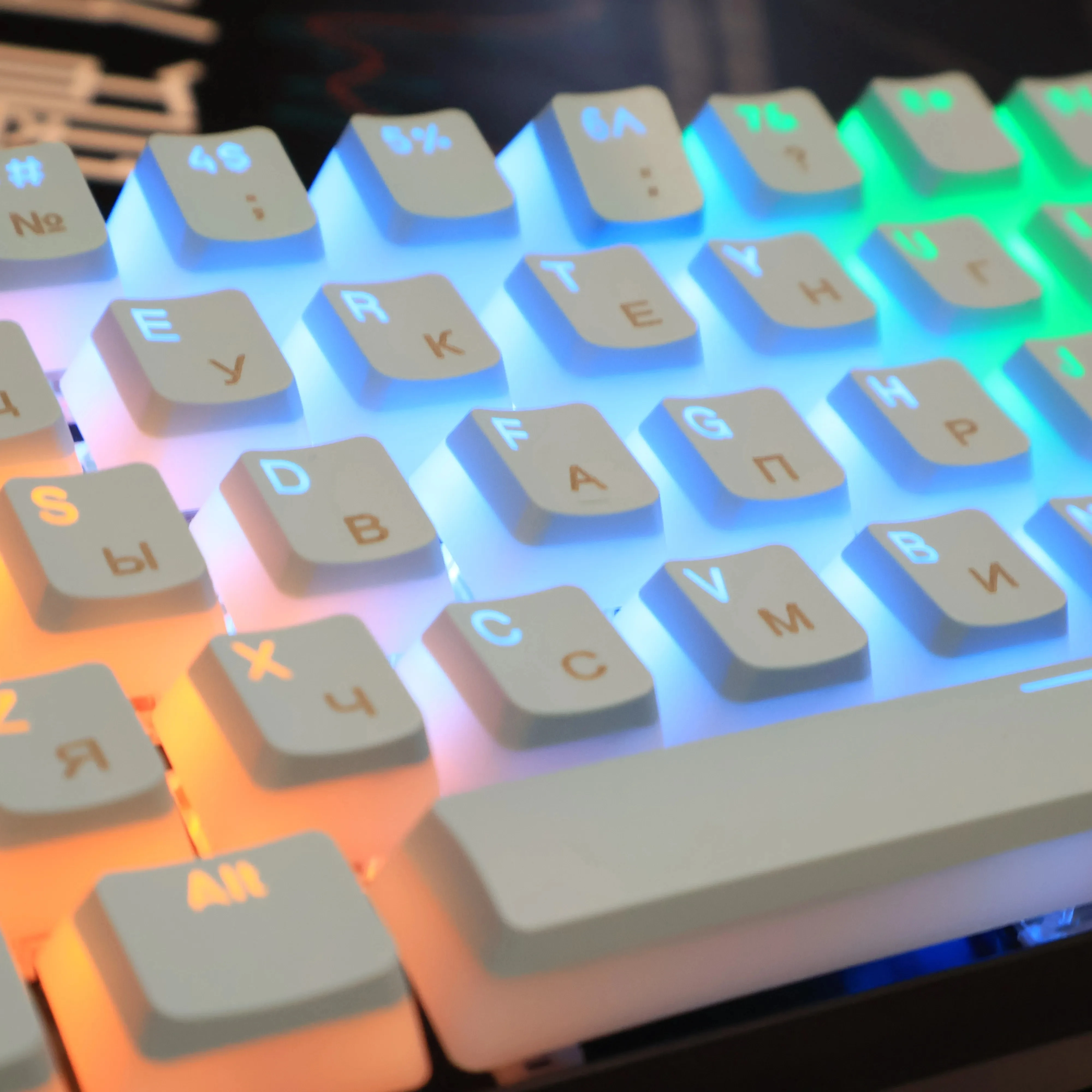 Pudim Keycap para Teclado Mecânico Double Shot Pbt Conjunto Completo de 117 Teclas Layout Iso Russo Coreano Espanhol