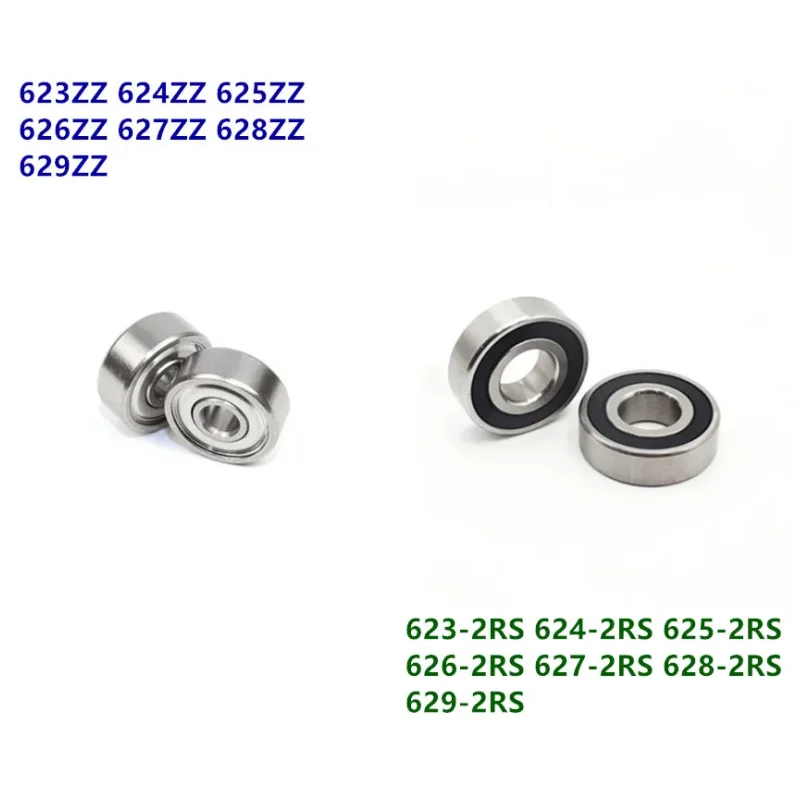 50pcs 623 624 625 626 627 628 629 ZZ -2RS 소형 강철 볼 베어링 3x10x4 4x13x5 5x16x5 6x19x6 7x22x7 8x24x8 9x26x8 mm