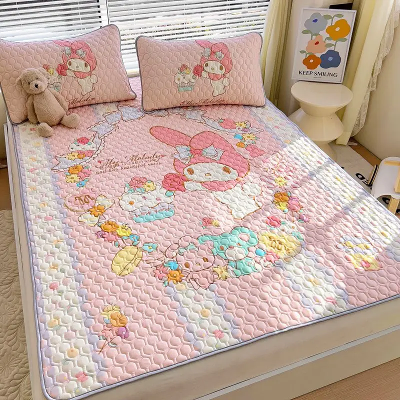 

Hello Kitty Cinnamoroll аниме Kawaii Sanrio Ins милый коврик для кровати милый Kuromi моя мелодия принцесса потертая ледяная шелковая простыня подарки для девочек