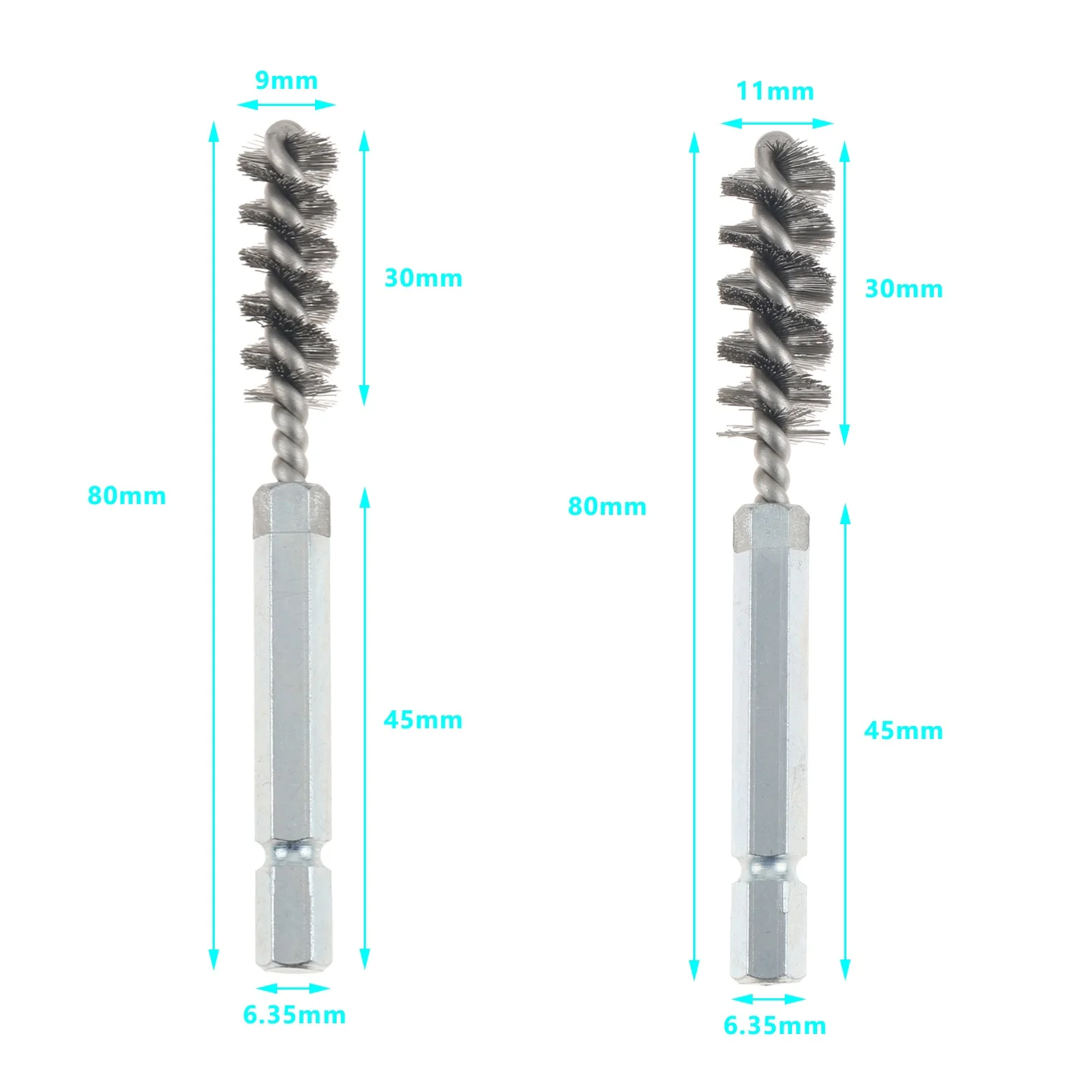 2Pcs Stainless Steel Golf Clubs Head Hosel Brushes Wire Brush Cleaning Polishing Tool Electric Drill Brush for Iron and Wood 6