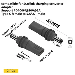 USB - C to DC Power Adapter with PD100W Charging Capability (2 x C To DC Adapter)