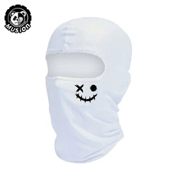 Fashionable Print Windproof Sun Protection Full Face Breathable Mask (White Smil Face)