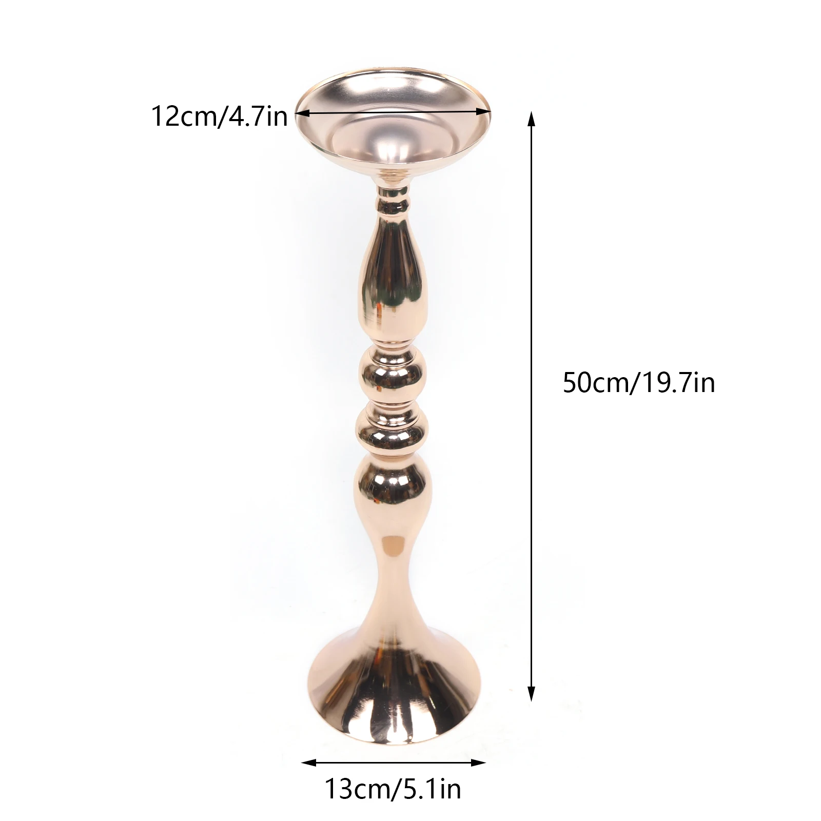 19.5" Tall Gold Candelabra Candle Holders (Set of 10) 6