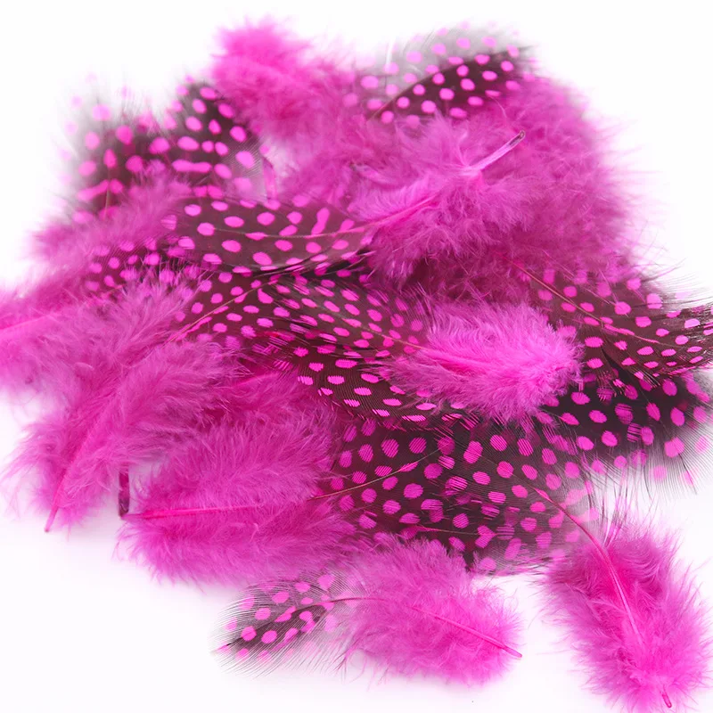 Natural Feathers Multicolor 4.5-8cm 2-4 Inch Pearl Spotted Chicken Feather Plume for Crafts DIY Jewelry Accessories