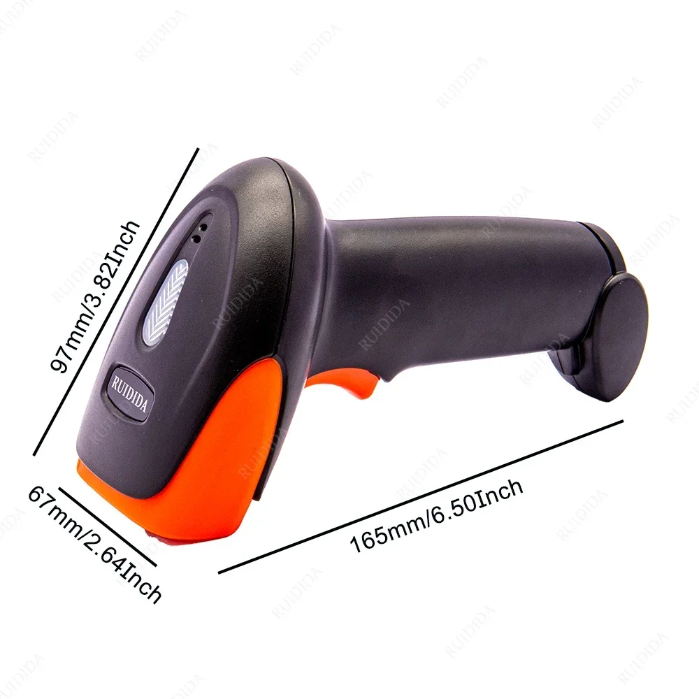 Barcode Scanner 1D 2D Handhel Barcode Scanner with Holder QR Code Reader PDF417 Wired or Wireless or Bluetooth Bar Code Scanner with Stand