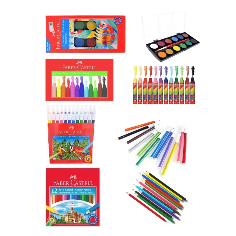 School Set 3 Back To School Set Cancelleria Cucitrice Punch Graffetta Penna Da Barba Gomma Da Barba Acquerello Pittura Acrilica Pennello Per Notebook