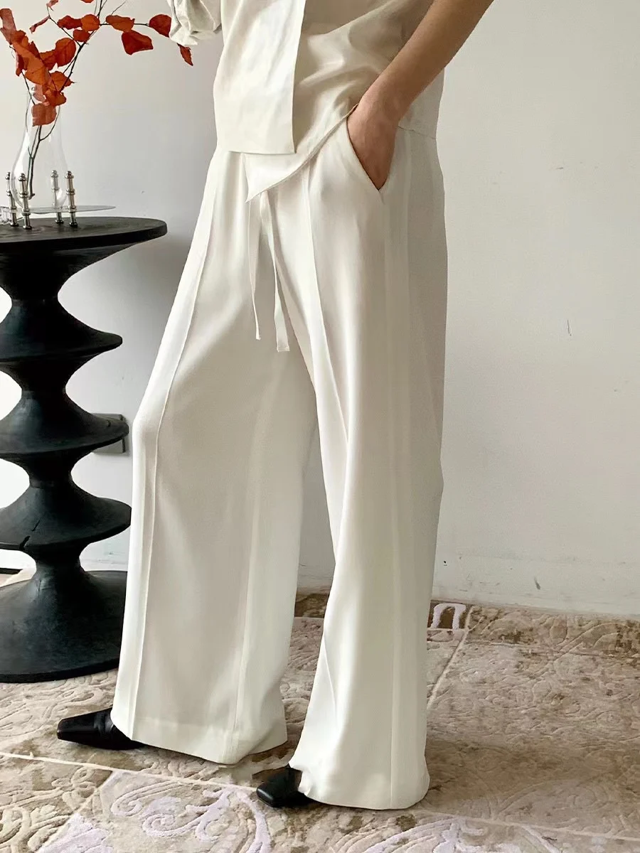 

New women's clothing for spring And summer 2023Side Stitching Lace up Casual Straight-Leg Pants 0406