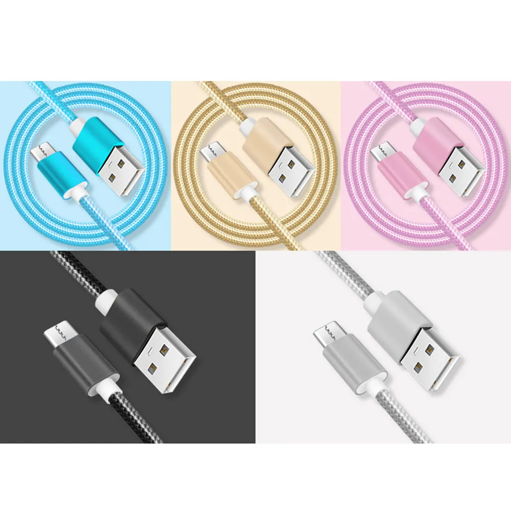 3Pcs 나일론 USB 타입 C 케이블 0.25m 고속 충전 데이터 라인 순수 구리 코어 빠른 연결 강력하고 유연한 긴 수명
