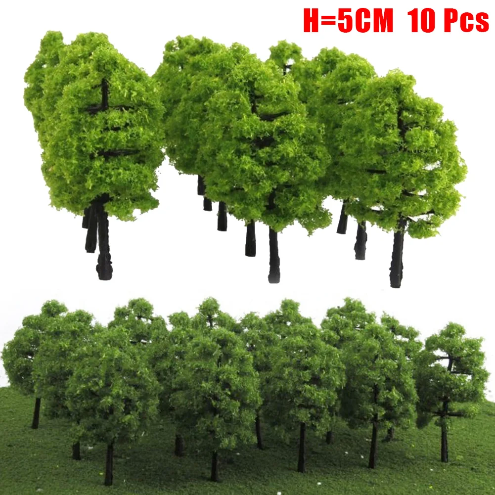 10pcs 5cm HO OO Scale Model Trees Train Railroad Layout Diorama Wargame Park Scenery Miniature Tree Landscape Decoration