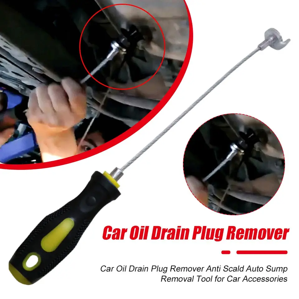 Wevdn Magnetic Oil Drain Plug Tool - Flexible Shaft Anti-Scald Pick Up Wrench For Mess-Free Oil Changes