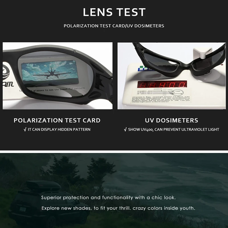 KDEAM Polarized Sports ۶ Lenes for Men   Ÿ ޸  Ȱ Night Colorful Mirror