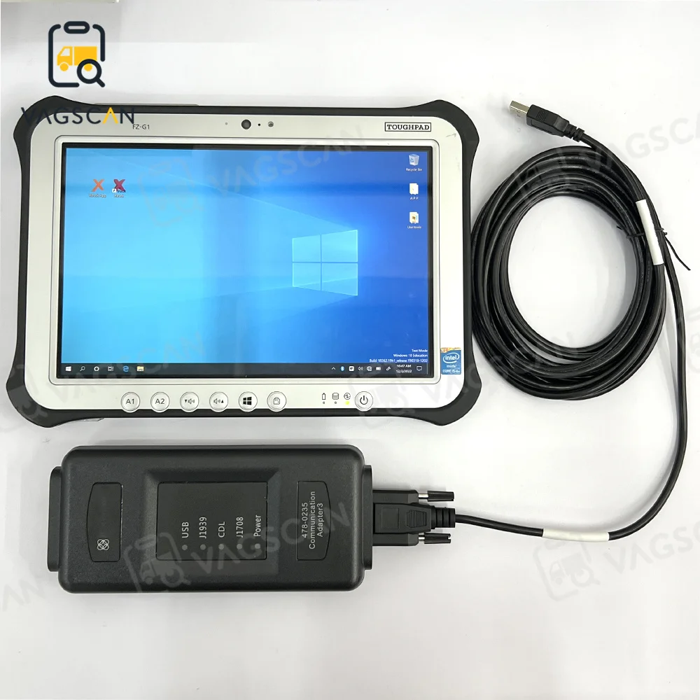 Fzg1 Tablet With Auto Diagnosis Tester Kit Communication Adapter 3 478-0235 Diagnostic Tools Heavy Duty Truck Scanner Est 2021B