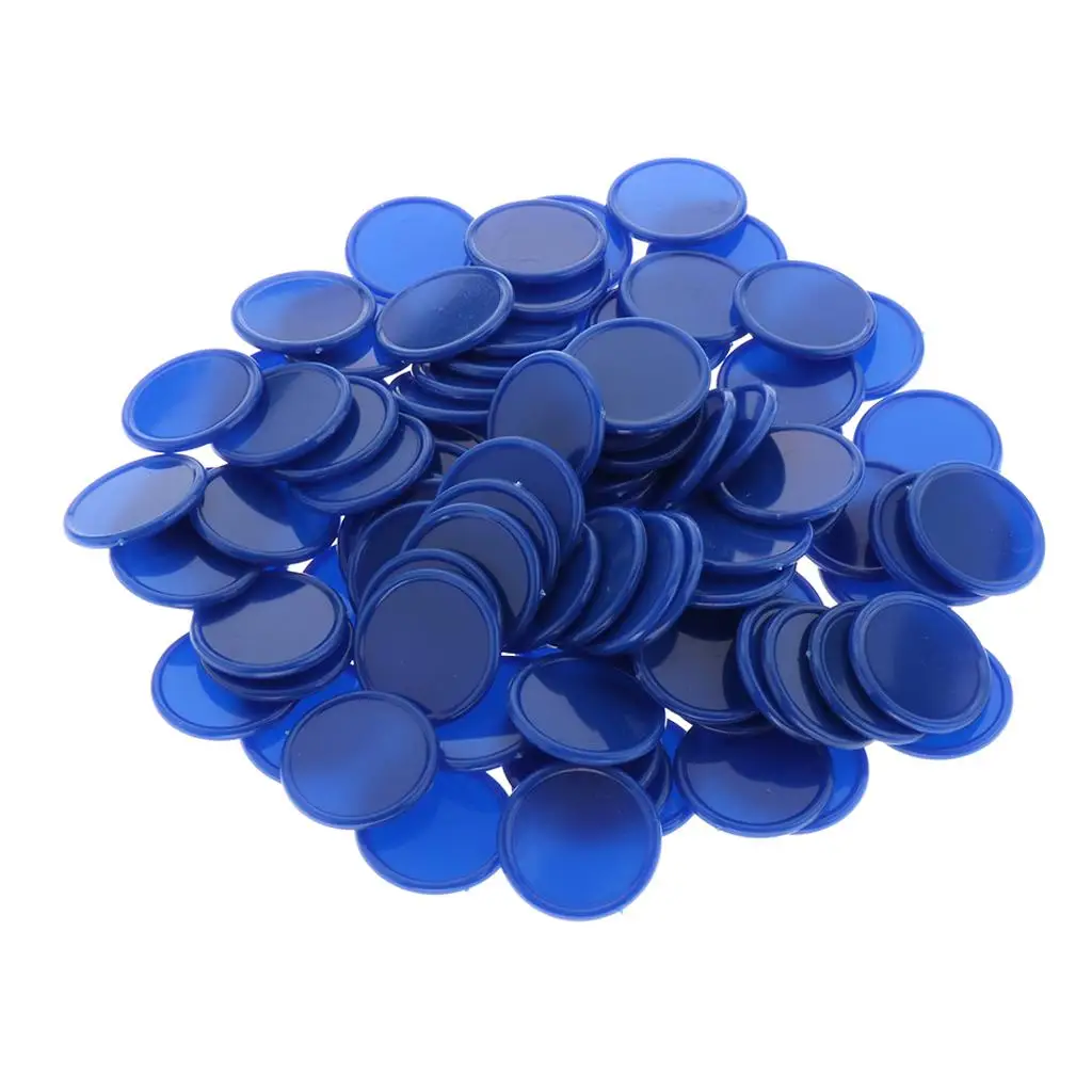 100Pcs Plastic Learning Counters Disks Bingo Chip Counting Discs Markers Poker Chips Game Tokens Storage Box 25mm/1 Inch poker chips,math bingo chips,plastic game coins