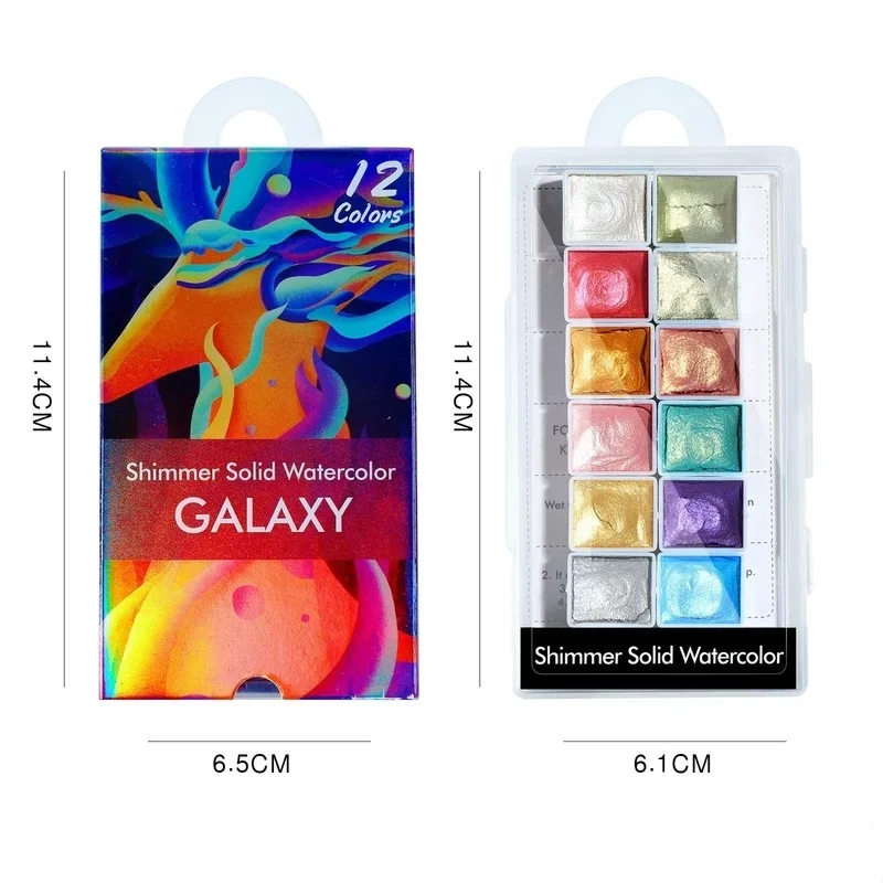 6/12 Colors Nail Art Watercolor Solid Pearlescent Pigment Set Smudge Powder DIY Nail Painting Glitter Aquarela Powder Kit Beauty