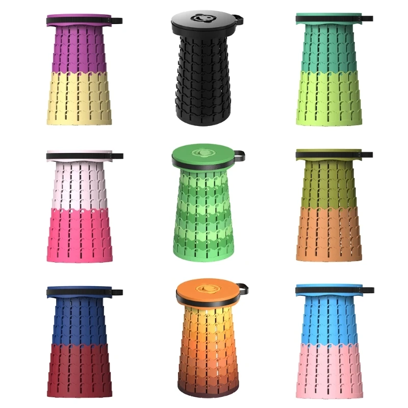 Portable Telescopic Folding Stool with LED Light, Outdoor Camping Chair, Fishing Stool, Subways Queuing Chair