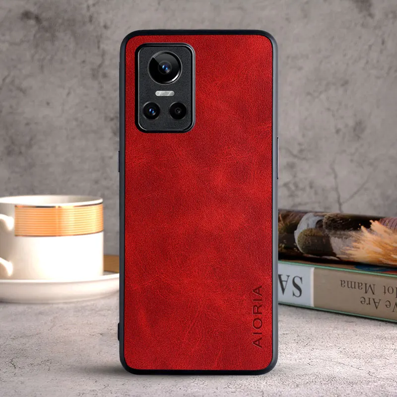 럭셔리 빈티지 가죽 스킨 커버 케이스, Realme GT Neo 6 5 6s 3 3T 2 5G neo6 coque