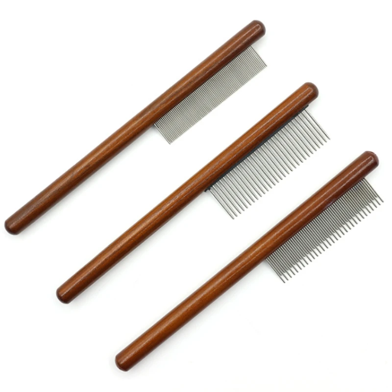 Pet Grooming Comb Stainless Steel Comb for Cat Dog Detangling Fur Removal Flea Control Gentle on Skin Long Handle Pet supplies 6