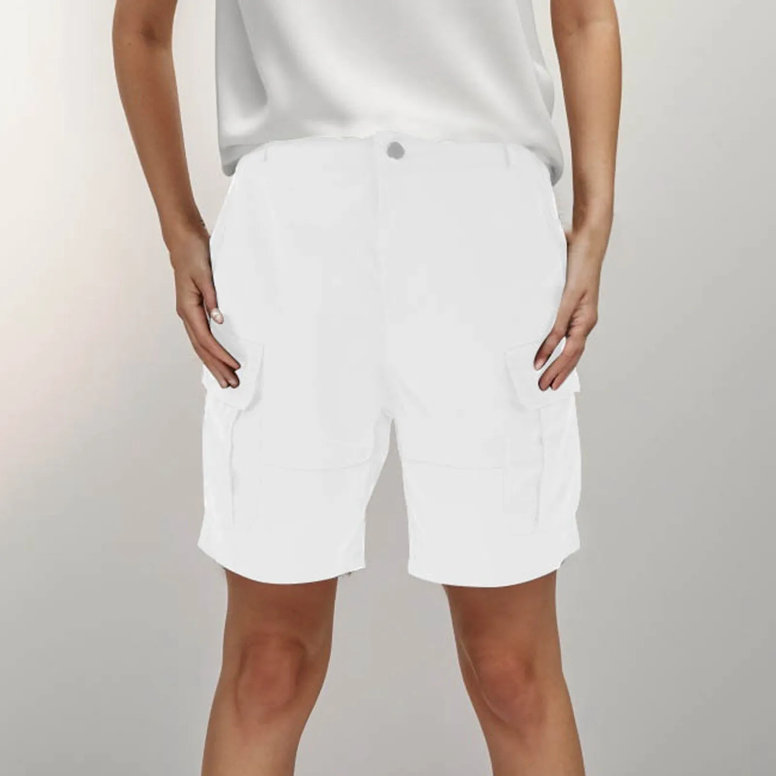 Fashion Female Big Pocket Loose Shorts New Women High Waist Cargo Shorts American Style Streetwear Summer Wide Leg Pants
