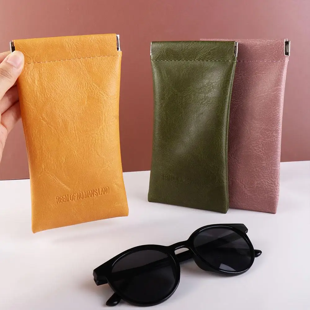 

Letter Waterproof Eyewear Protective Case PU Leather Glasses Case Cosmetic Bag Small Coin Purse Sunglasses Storage Bag