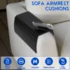 Wood Sofa Arm Tray Table Anti-Slip Armrest Organizer with 360° Rotating Phone Holder Multifunctional Sofa Armrest Tray for Snack 2